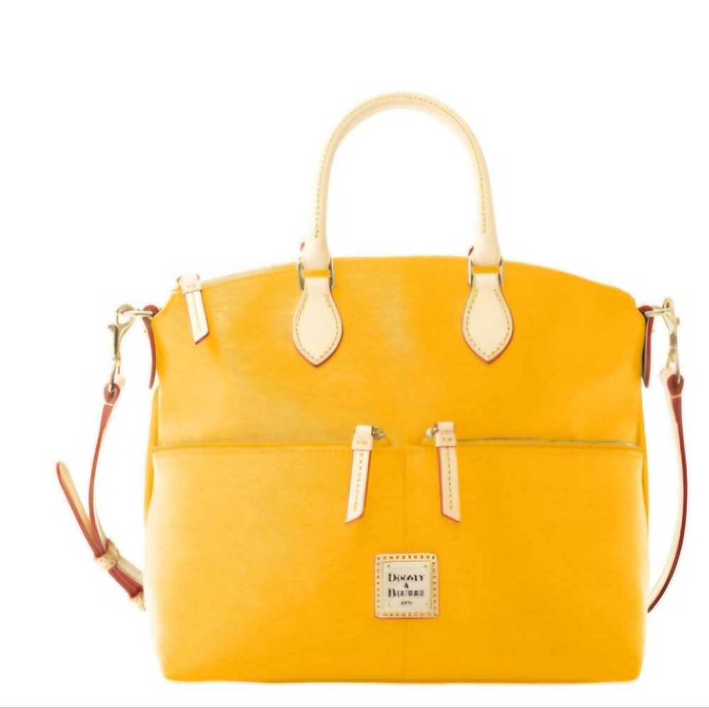 🌼🌼🌼Dooney & Bourke Saffiano Leather Double Zip Pocket Satchel🌼🌼🌼